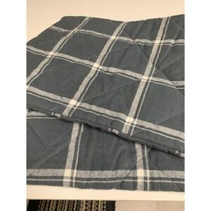 The Company Store Quilted‎ Cotton Bolster Pillow Sham Blue White 39x14